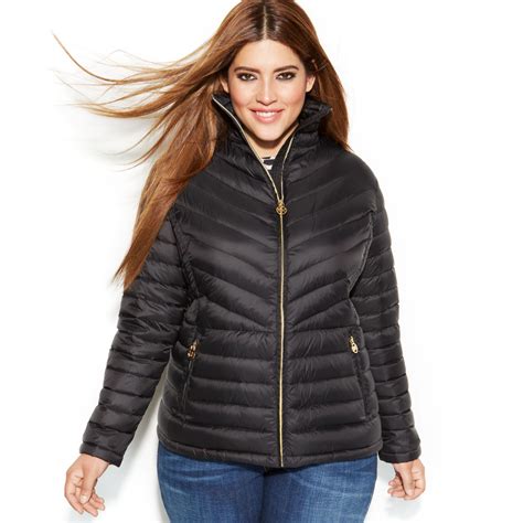 michael kors plus size coat hooded quilted down packable puffer|michael kors lightweight puffer coats.